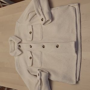 LIKE NEW Old Navy Plush Ivory Utility Shacket with 4 Pockets